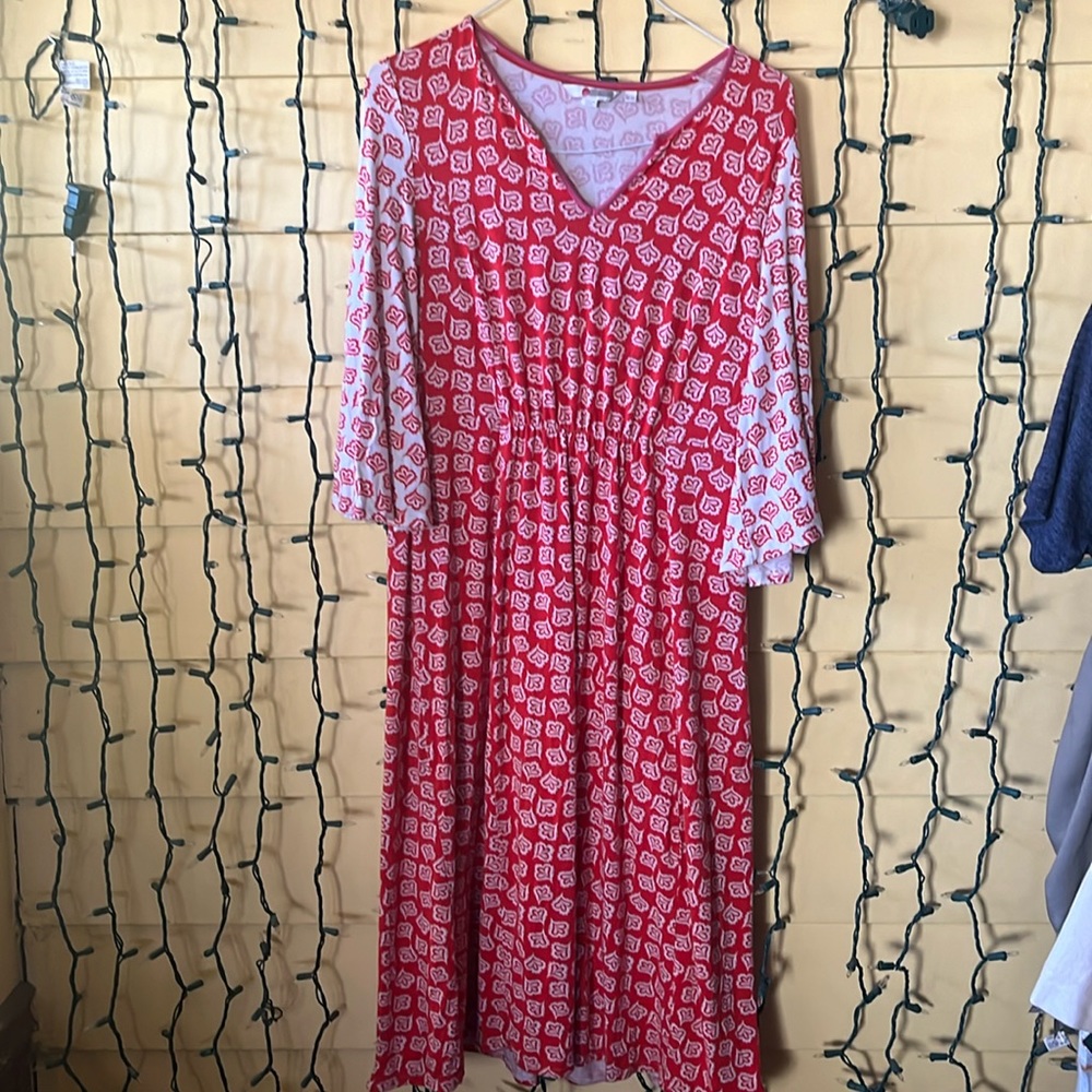 Boden Jersey Midi Dress Boho Batik Stretch dress size 10r